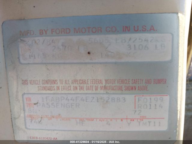 1984 FORD LTD 1FABP44F4EZ152883 Photo 8