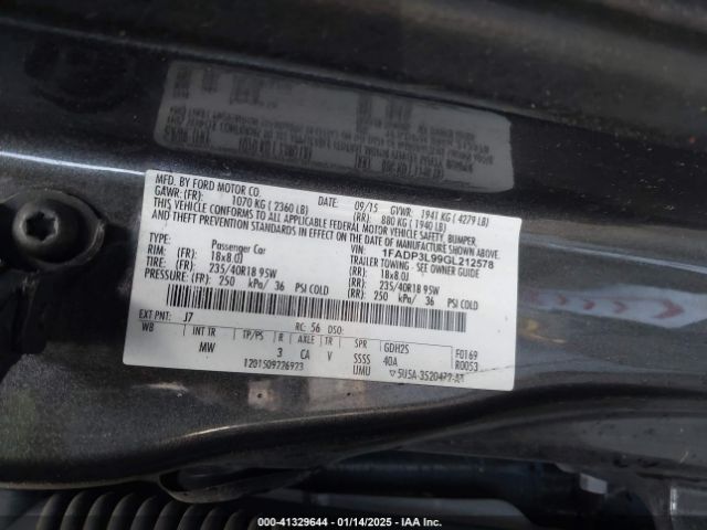 1FADP3L99GL212578 Ford FOCUS ST