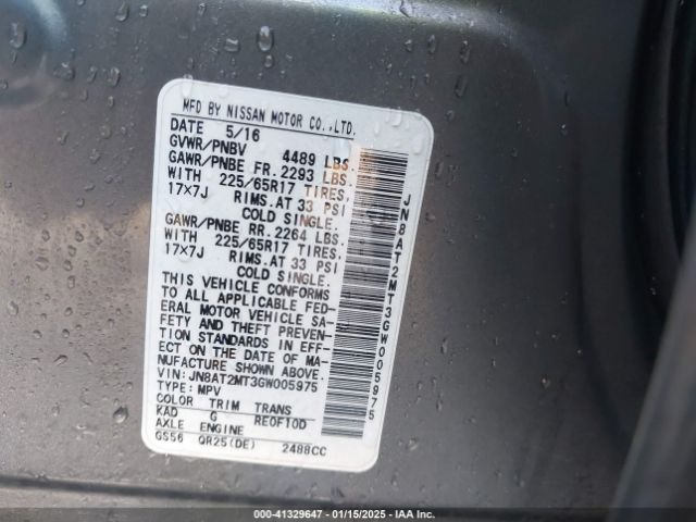 JN8AT2MT3GW005975 Nissan ROGUE S