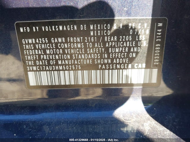 3VWC17AU3HM502575 Volkswagen Golf Sportwagen Tsi Sel