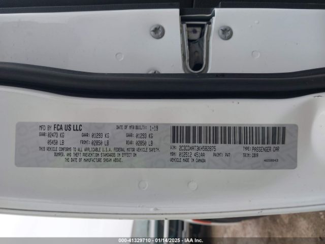 2C3CDXAT3KH582875 Dodge Charger Police Rwd