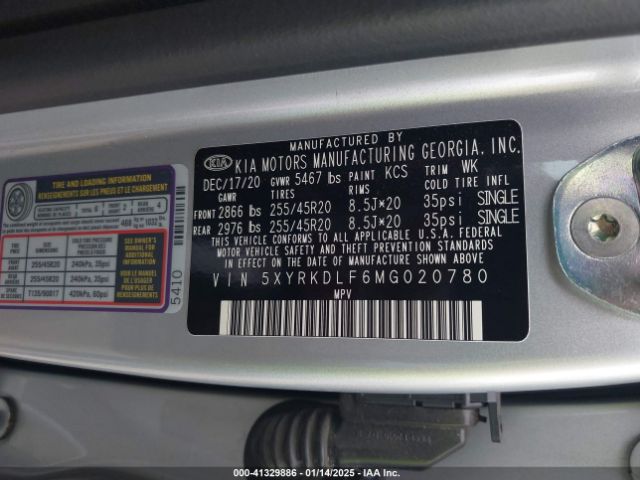 5XYRKDLF6MG020780 KIA Sorento Sx Prestige