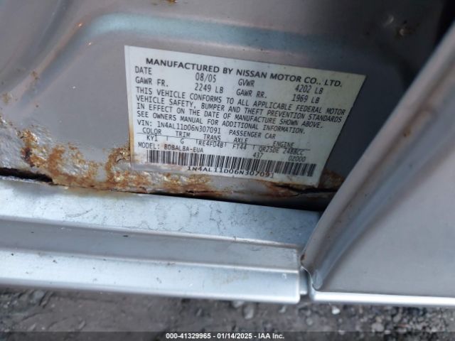 2006 NISSAN ALTIMA 1N4AL11D06N307091 Photo 8