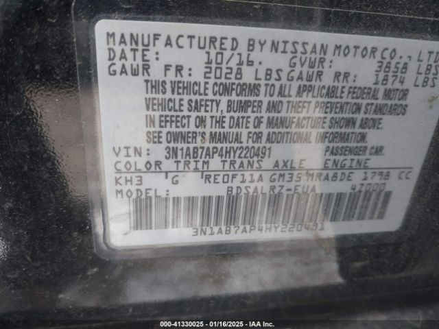 3N1AB7AP4HY220491 Nissan SENTRA SR