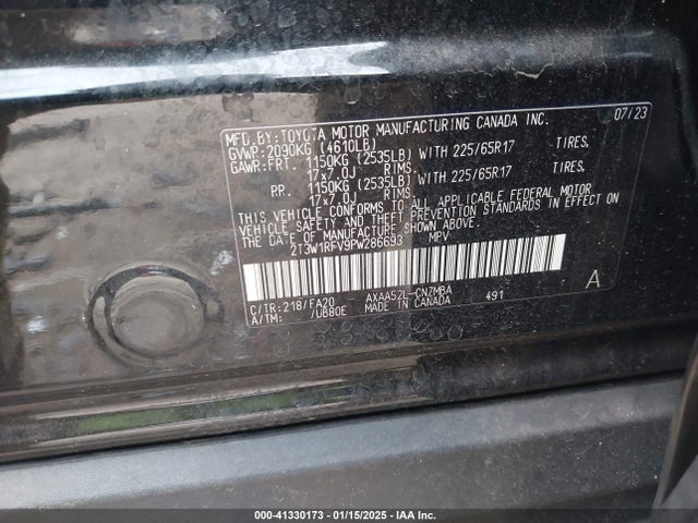 2T3W1RFV9PW286693 Toyota Rav4 Xle