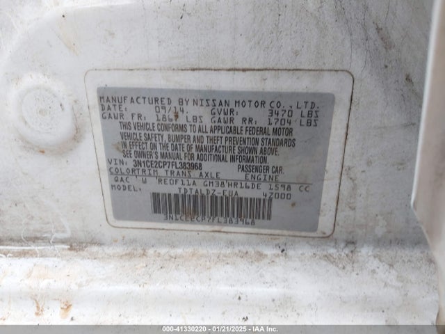 Nissan Versa Note Sv 2015 3N1CE2CP7FL383968 Image 9