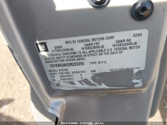 2005 CADILLAC ESCALADE 1GYEK63N95R223256 Photo 8