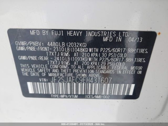 JF2SJAEC9EH431607 Subaru Forester 2.5i Premium