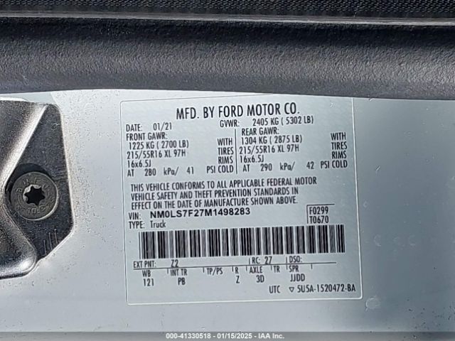 NM0LS7F27M1498283 Ford Transit Connect Xlt Cargo Van