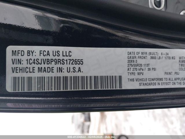 1C4SJVBP9RS172655 Jeep Wagoneer Series Ii 4x4