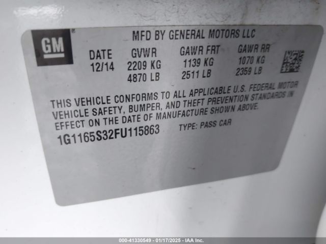 1G1165S32FU115863 Chevrolet IMPALA 2LZ