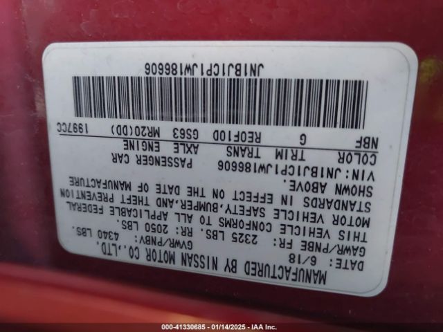 JN1BJ1CP1JW186606 Nissan Rogue Sport Sv