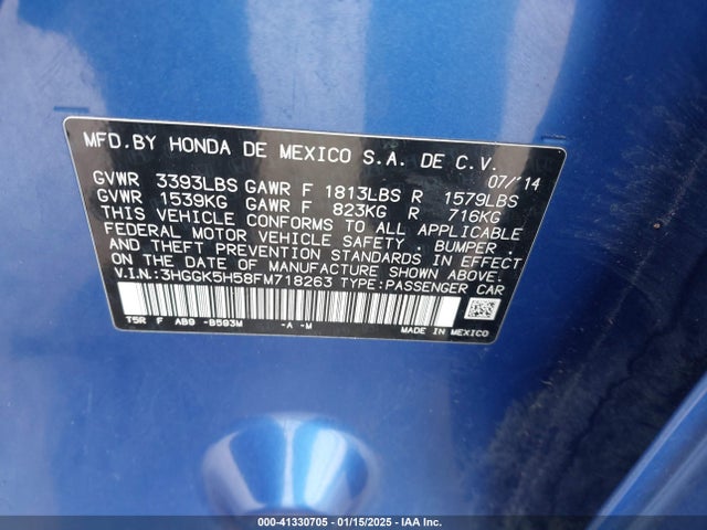 Honda FIT LX 2015 3HGGK5H58FM718263 Image 9