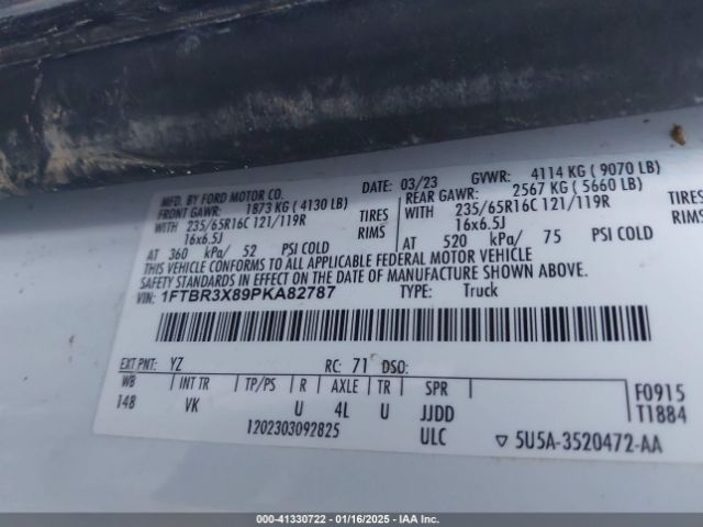 1FTBR3X89PKA82787 Ford Transit-250 Cargo Van