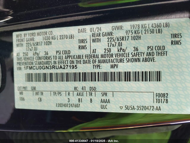Ford Escape Active 2024 1FMCU0GN3RUA27195 Image 9
