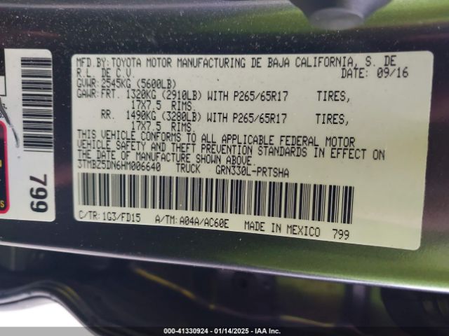 3TMBZ5DN6HM006640 Toyota Tacoma Trd Sport