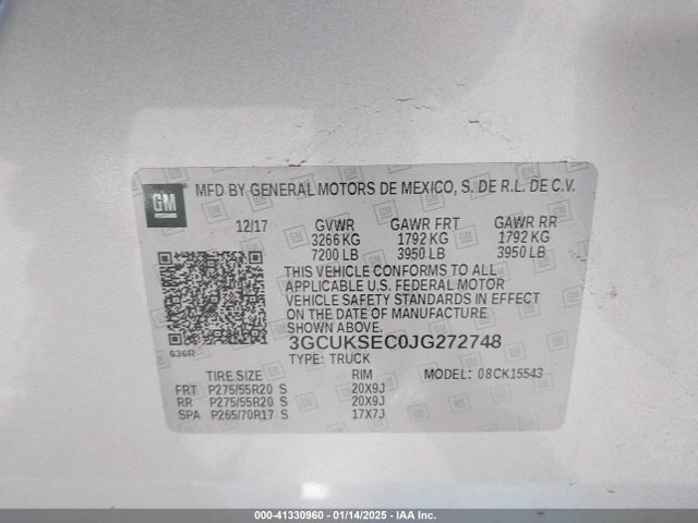 Chevrolet Silverado 1500 2lz 2018 3GCUKSEC0JG272748 Image 9