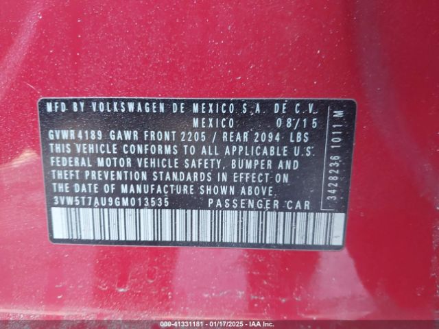 3VW5T7AU9GM013535 Volkswagen Golf Gti S 4-door