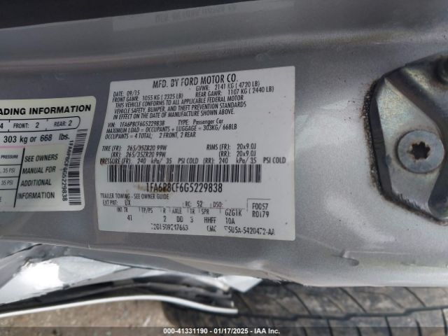 1FA6P8CF6G5229838 Ford Mustang Gt Premium