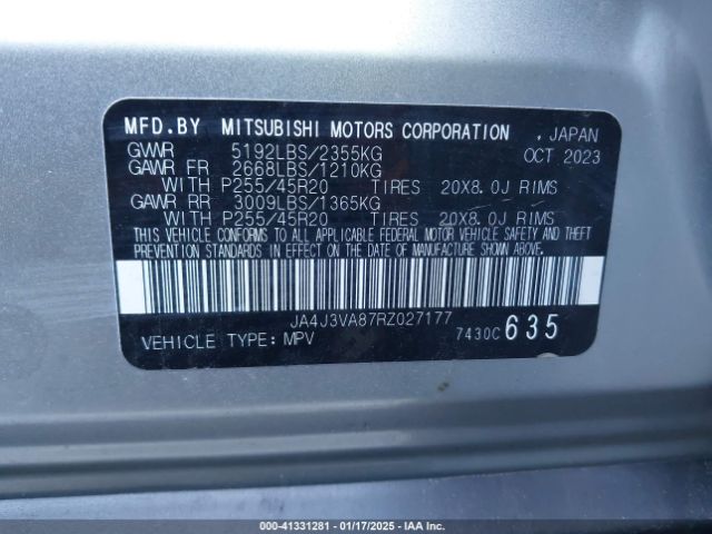 2024 MITSUBISHI OUTLANDER JA4J3VA87RZ027177 Photo 8