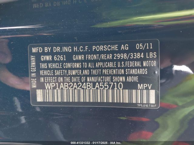 2011 PORSCHE CAYENNE WP1AB2A24BLA55710 Photo 8