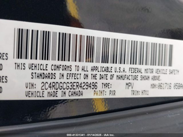 2C4RDGCG3ER429496 Dodge Grand Caravan Sxt