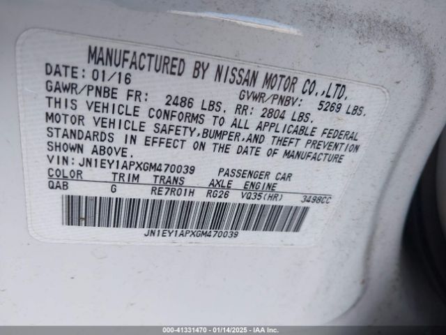 JN1EY1APXGM470039 Infiniti Q70H