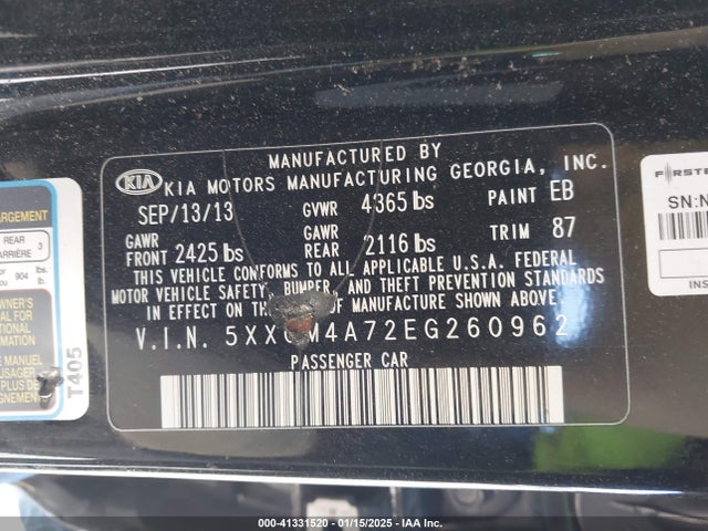 5XXGM4A72EG260962 KIA Optima Lx
