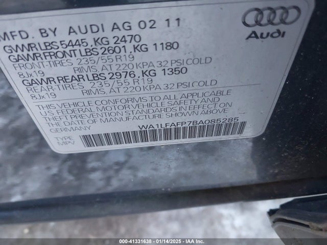2011 AUDI Q5 WA1LFAFP7BA085285 Photo 8