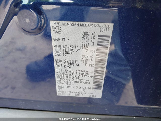 Nissan ROGUE SV 2018 5N1AT2MT8JC706334 Image 9