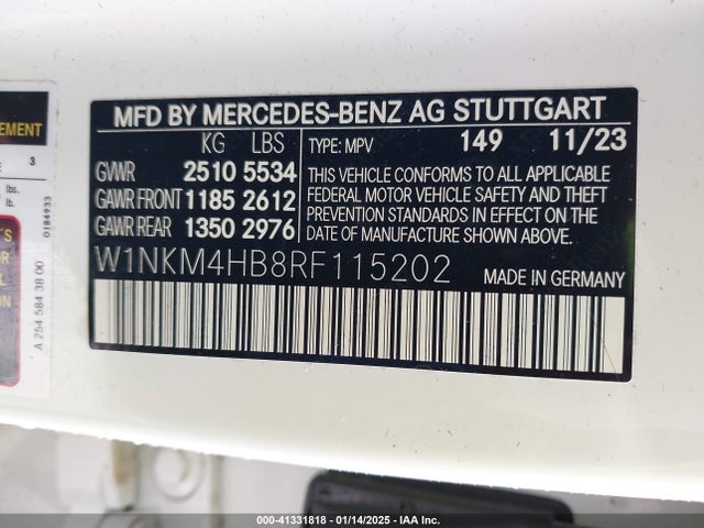 W1NKM4HB8RF115202 Mercedes-Benz m254