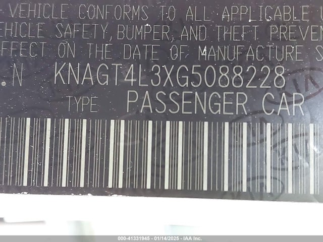KIA Optima Lx 2016 KNAGT4L3XG5088228 Image 9