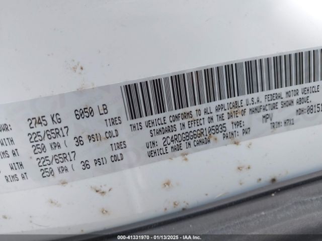 2C4RDGBG6GR105835 Dodge Grand Caravan Se