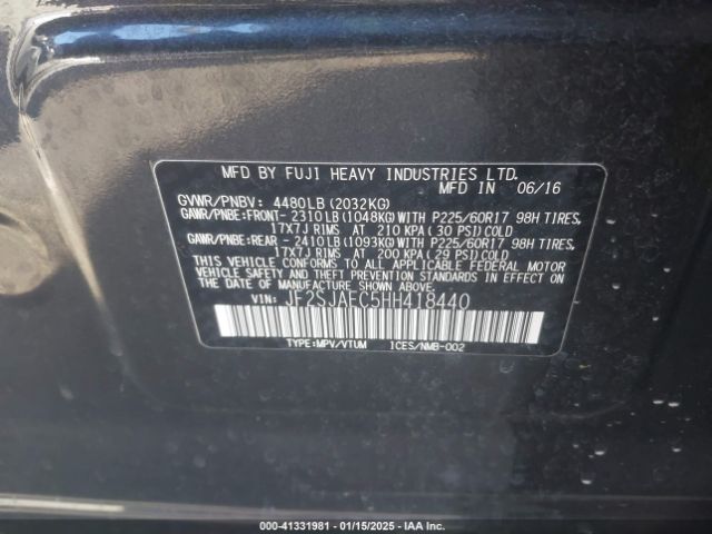 JF2SJAEC5HH418440 Subaru Forester 2.5i Premium