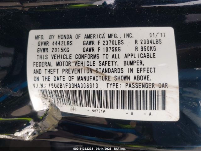 19UUB1F33HA008913 Acura TLX