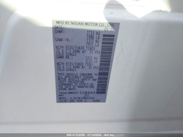5N1AL0MN1FC528604 Infiniti QX60