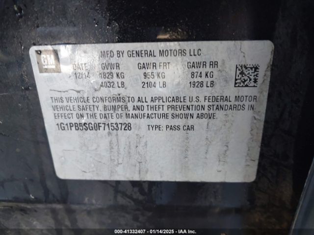 1G1PB5SG0F7153728 Chevrolet Cruze Ls Manual