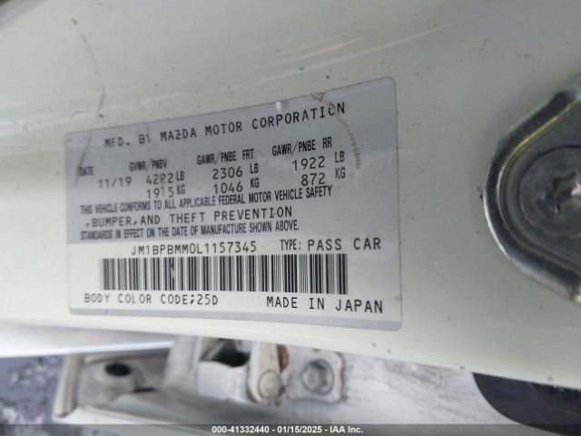 JM1BPBMM0L1157345 Mazda Mazda3 Hatchback Preferred Package