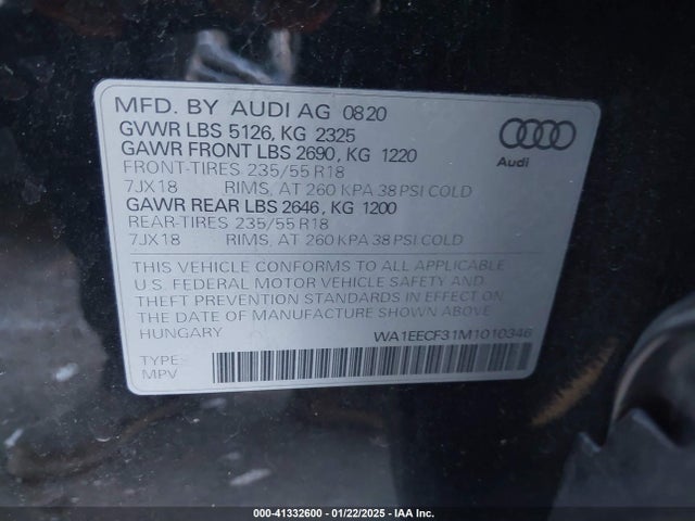 2021 AUDI Q3 WA1EECF31M1010346 Photo 8