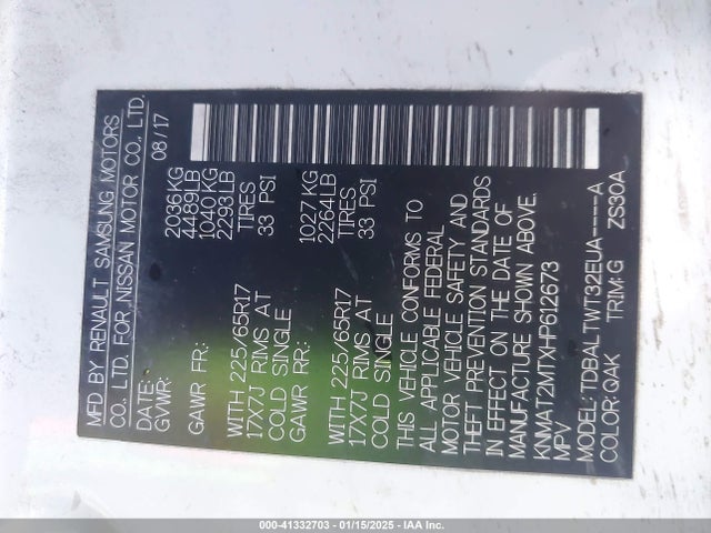 Nissan ROGUE SV 2017 KNMAT2MTXHP612673 Image 9