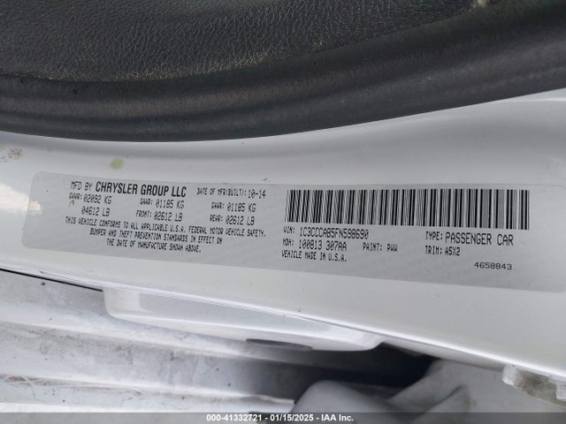 Продаж на аукціоні авто 2015 Chrysler 200 Limited, vin: 1C3CCCAB5FN598690, номер лоту: 41332721