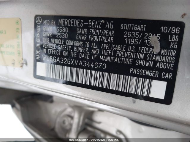 1997 MERCEDES-BENZ S 320 WDBGA32GXVA344670 Photo 8