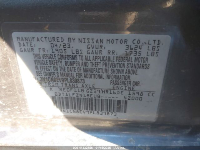 3N1CN8EV9PL839873 Nissan Versa 1.6 Sv Xtronic Cvt
