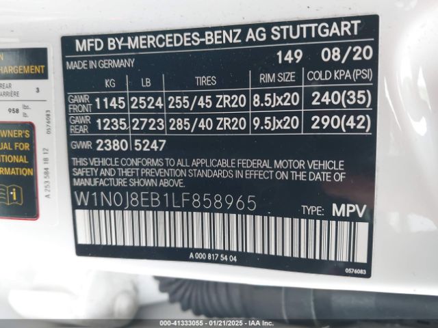 W1N0J8EB1LF858965 Mercedes-Benz Glc 300 Coupe 4matic