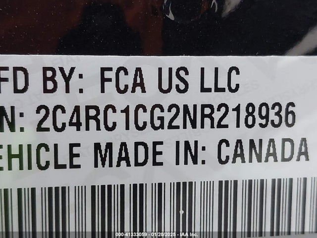 2C4RC1CG2NR218936 Chrysler Voyager Lx