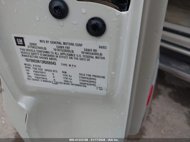2003 CADILLAC ESCALADE 1GYEK63N13R268043 Photo 8
