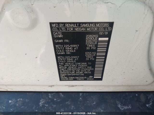 Nissan ROGUE SV 2019 KNMAT2MT5KP537792 Image 9