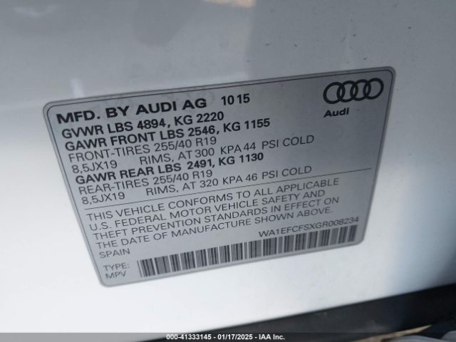 WA1EFCFSXGR008234 Audi Q3 2.0t Premium Plus
