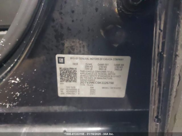 2GTV2MEC6K1126798 GMC Sierra 1500 Limited Sle