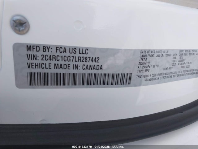 Chrysler Voyager Lx 2020 2C4RC1CG7LR287442 Image 9